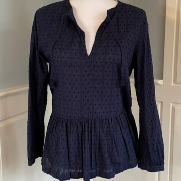 J. Crew Swiss Dot Cotton Lawn Tiered Tunic Shirt 6 - Picture 1 of 6